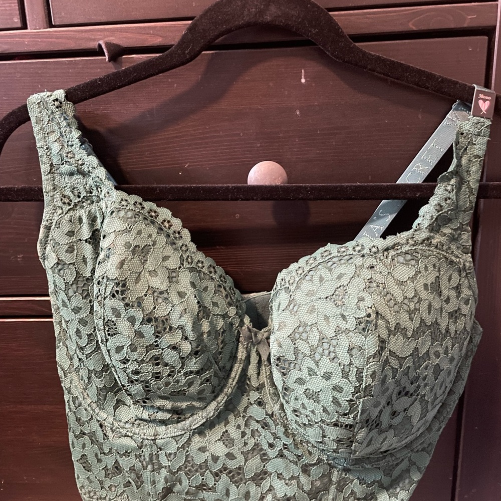 Victoria’s Secret Forest Green Lace Bustier 38DDD